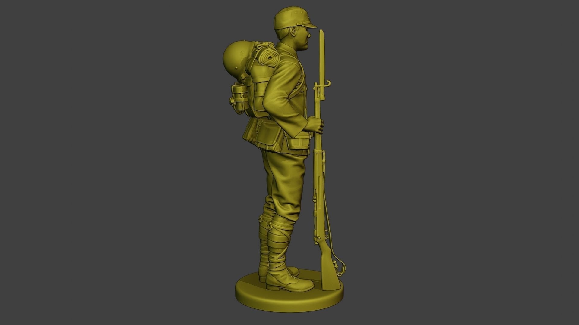Japanese soldier ww2 Attention J1 3D print model_8