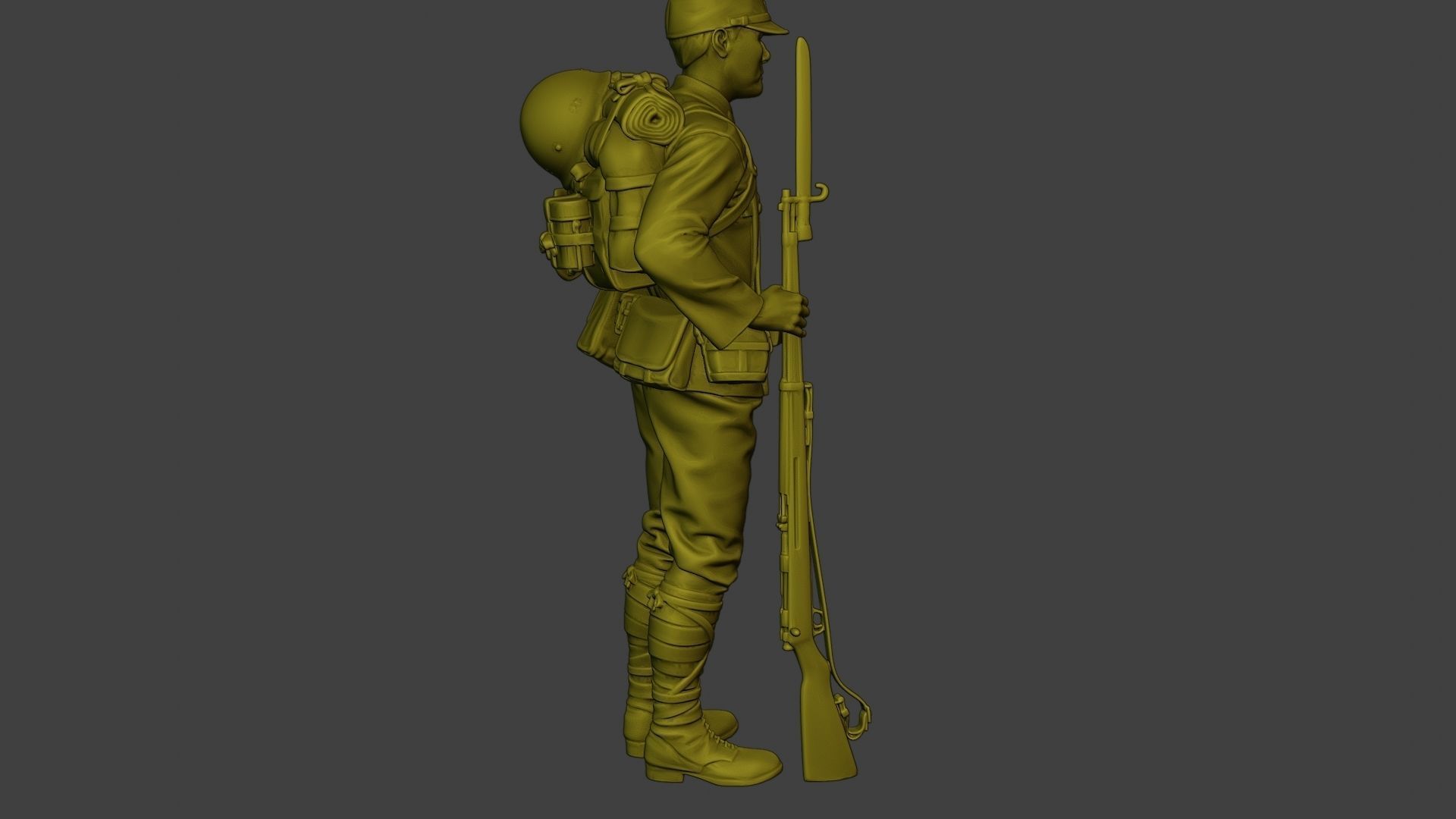 Japanese soldier ww2 Attention J1 3D print model_31