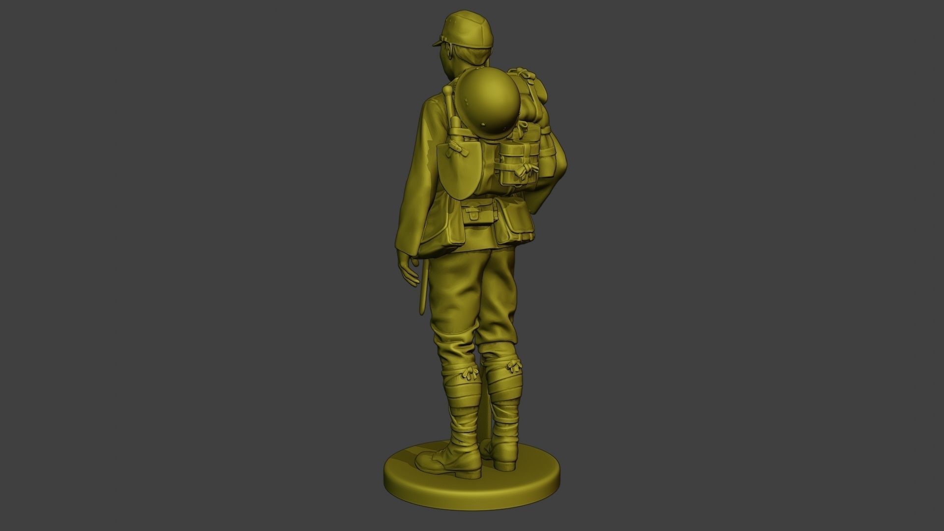 Japanese soldier ww2 Attention J1 3D print model_5