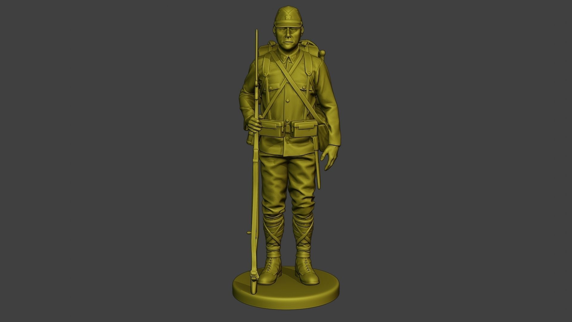 Japanese soldier ww2 Attention J1 3D print model_11