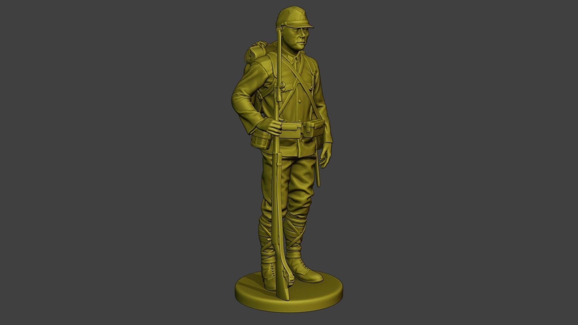 Japanese soldier ww2 Attention J1 3D print model_10