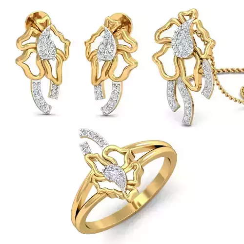 Earring Ring Pendant for Women 3dm stl render details