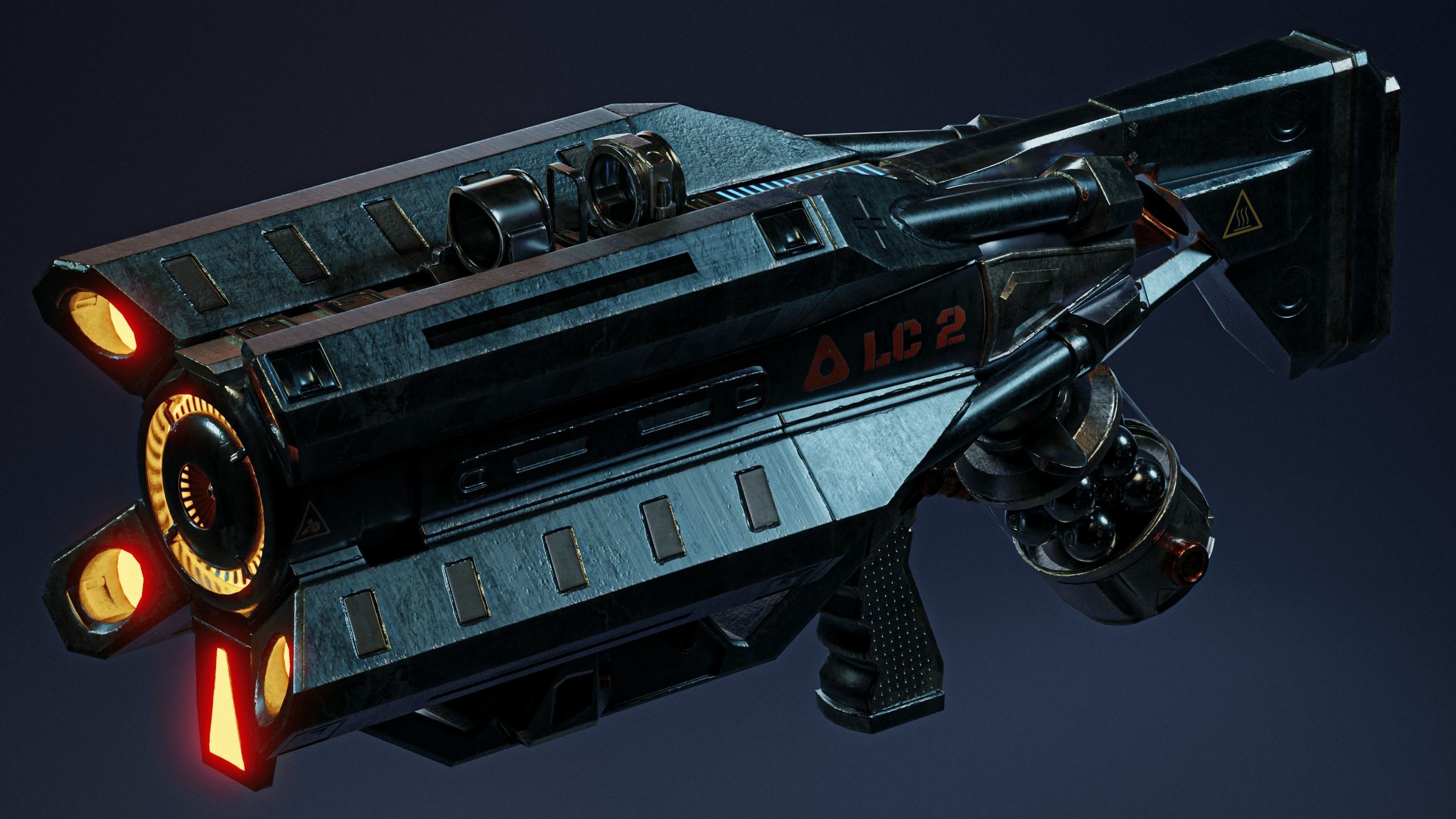 Laser Cannon Free low-poly 3D model_3