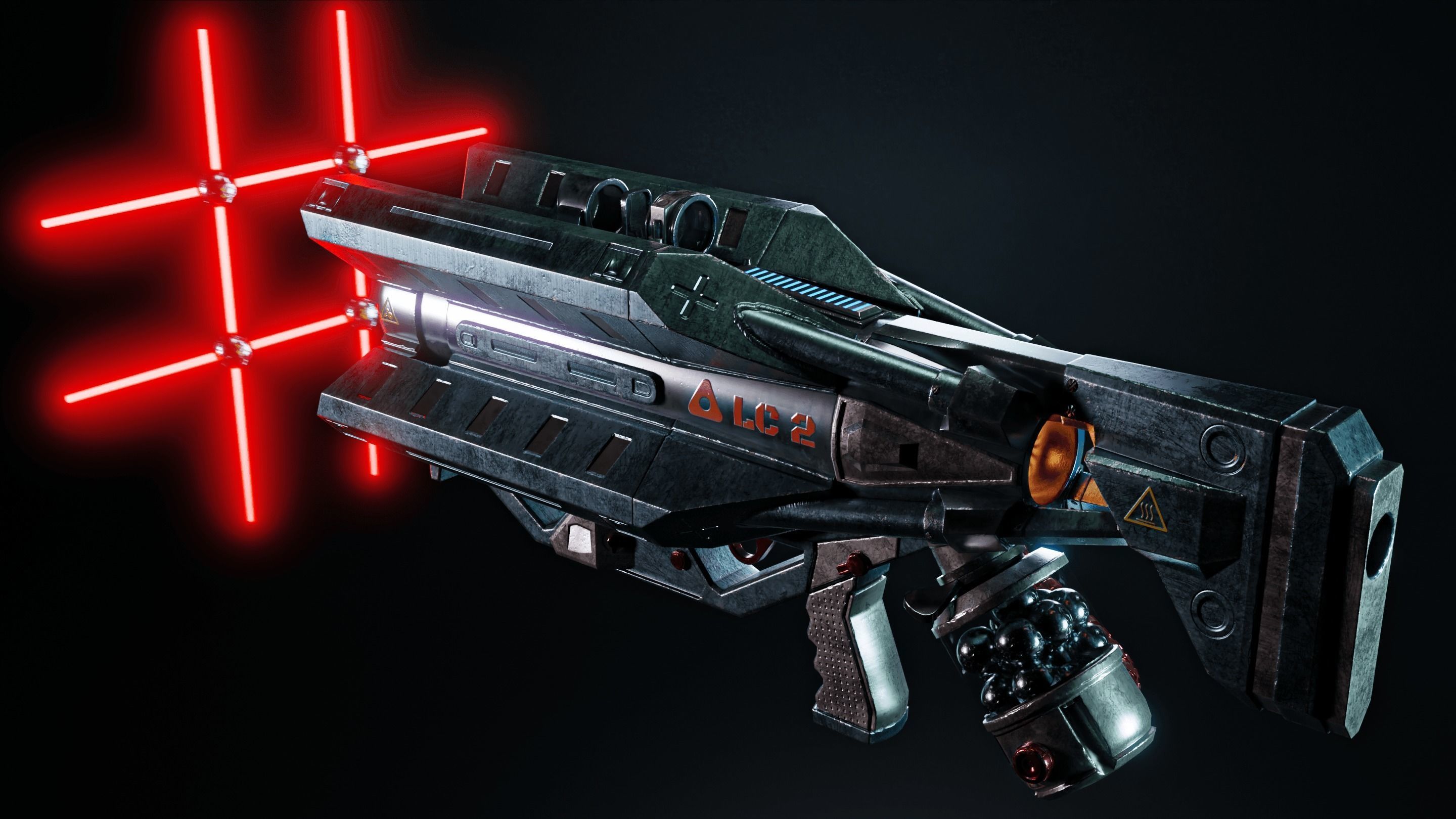 Laser Cannon Free low-poly 3D model_2