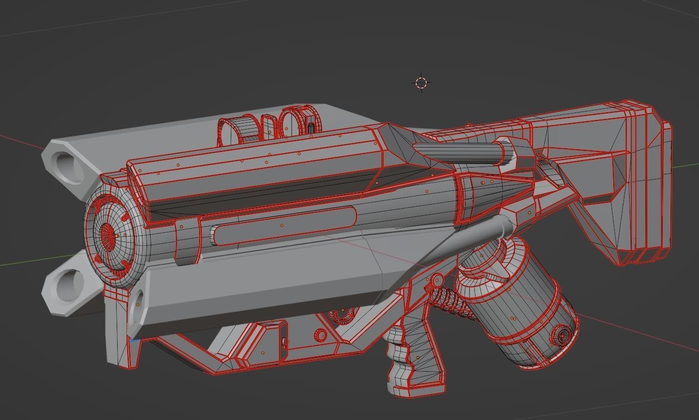Laser Cannon Free low-poly 3D model_4