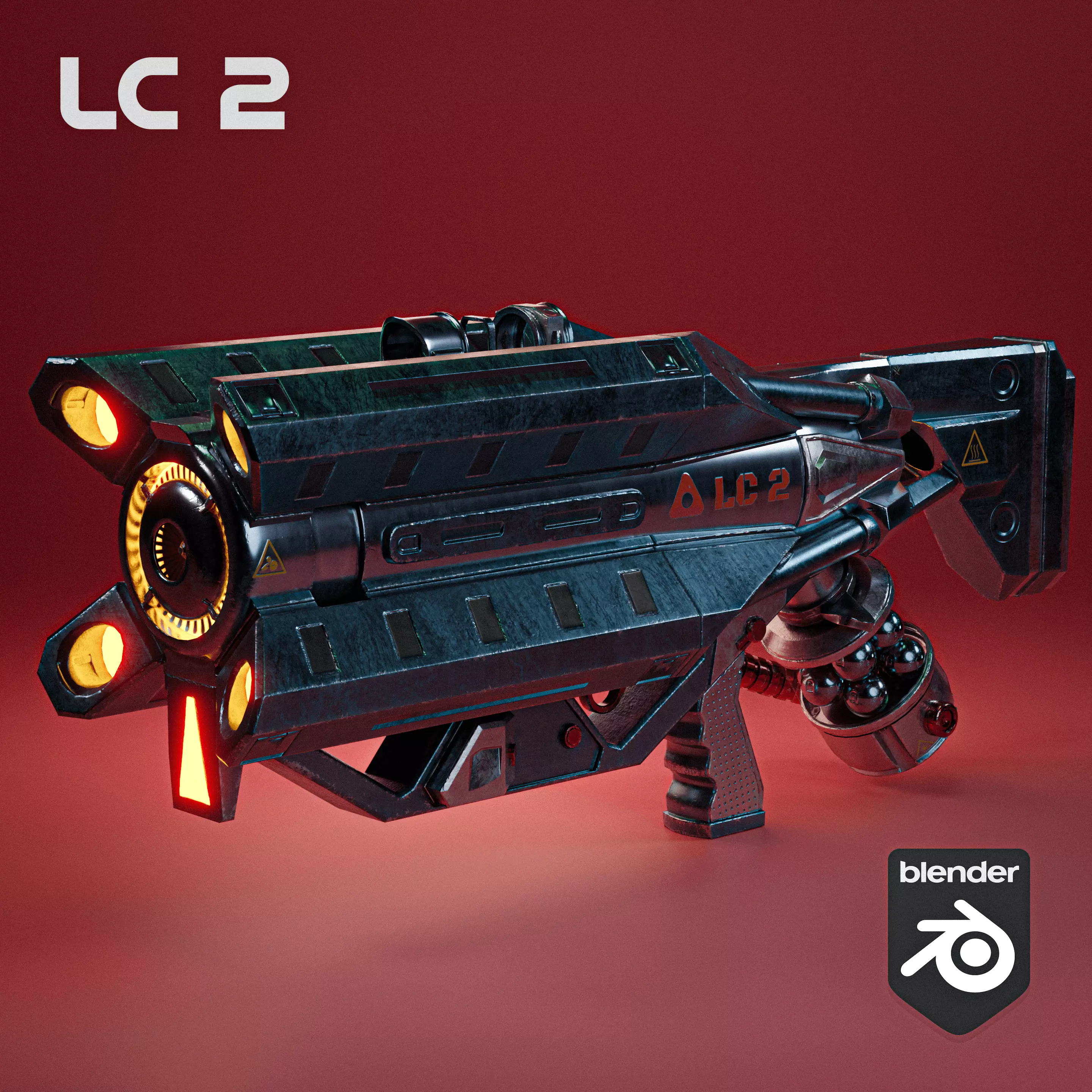 Laser Cannon Free low-poly 3D model_0