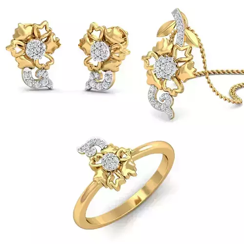 Earring Ring Pendant for Women 3dm stl render