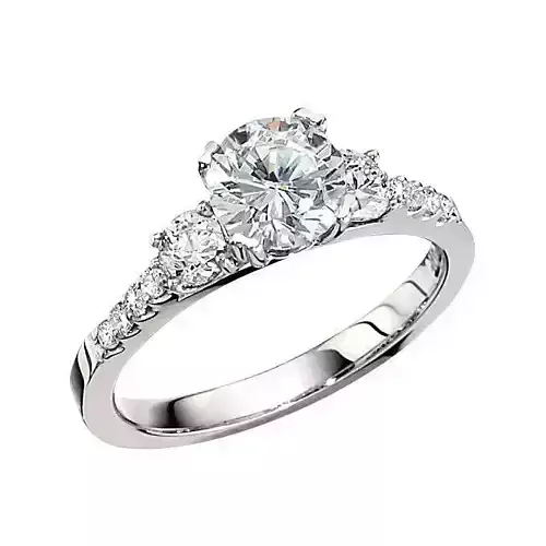 CG341 three stone diamond engagement ring