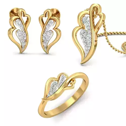 Earring Ring Pendant for Women 3dm stl render detail