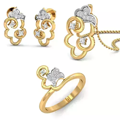 Earring Ring Pendant for Women 3dm stl render detail