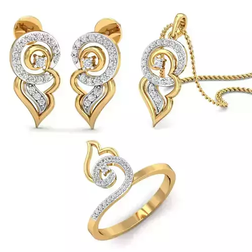 Women Earring Ring Pendant 3dm stl render