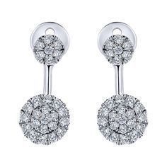 CG342 pair of sterling silver earrings with diamonds 3D print model_4