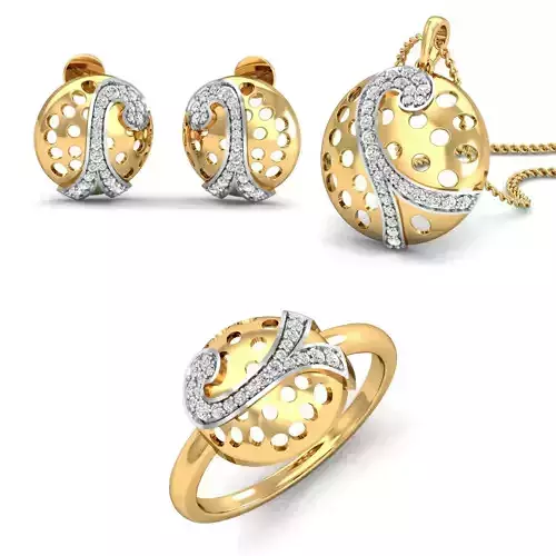 Women Earring Ring Pendant 3dm stl render