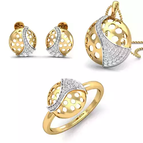 Women Earring Ring Pendant 3dm stl render