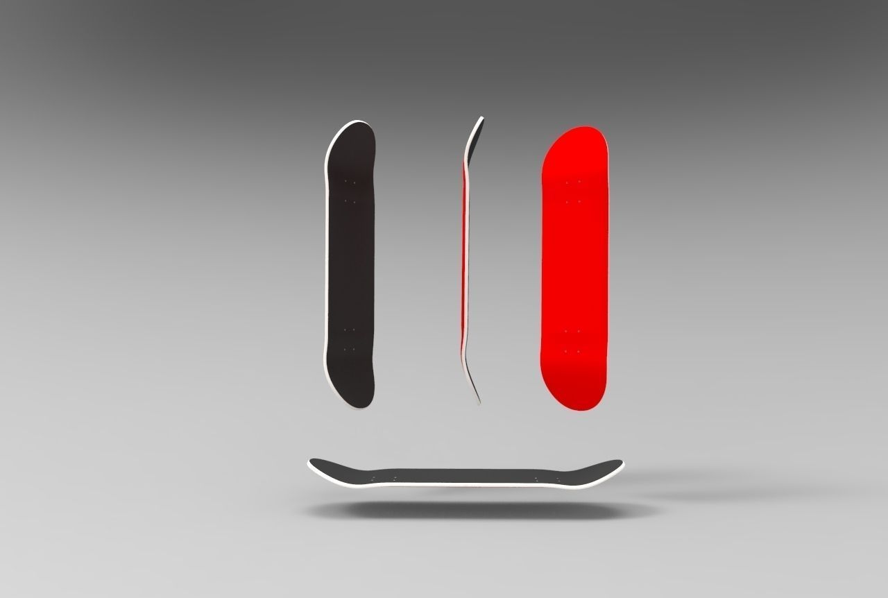 Skateboard 8inch 3D print model_3