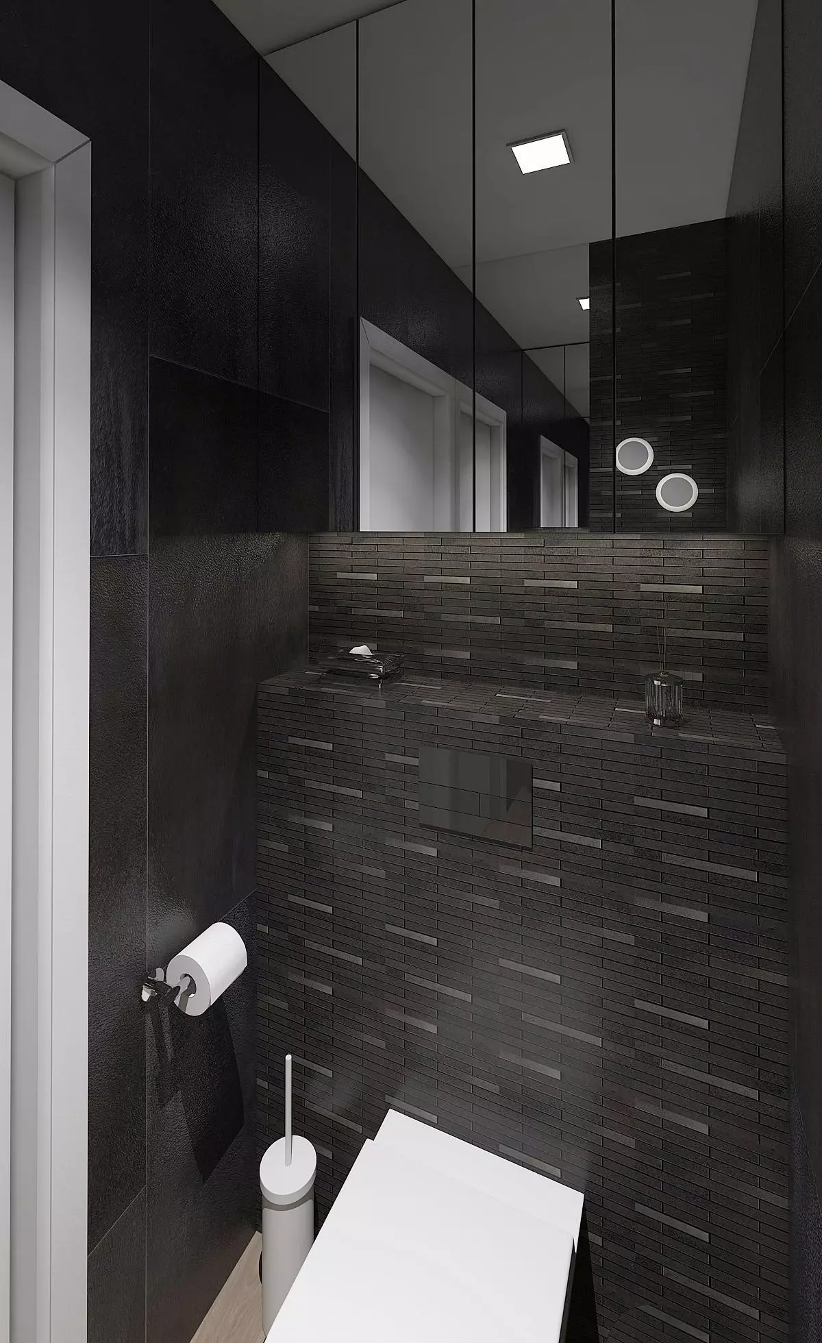 Small toilet with dark tiles Free 3D model