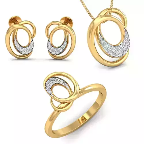 Solitaire Women Earring Ring Pendant 3dm stl render