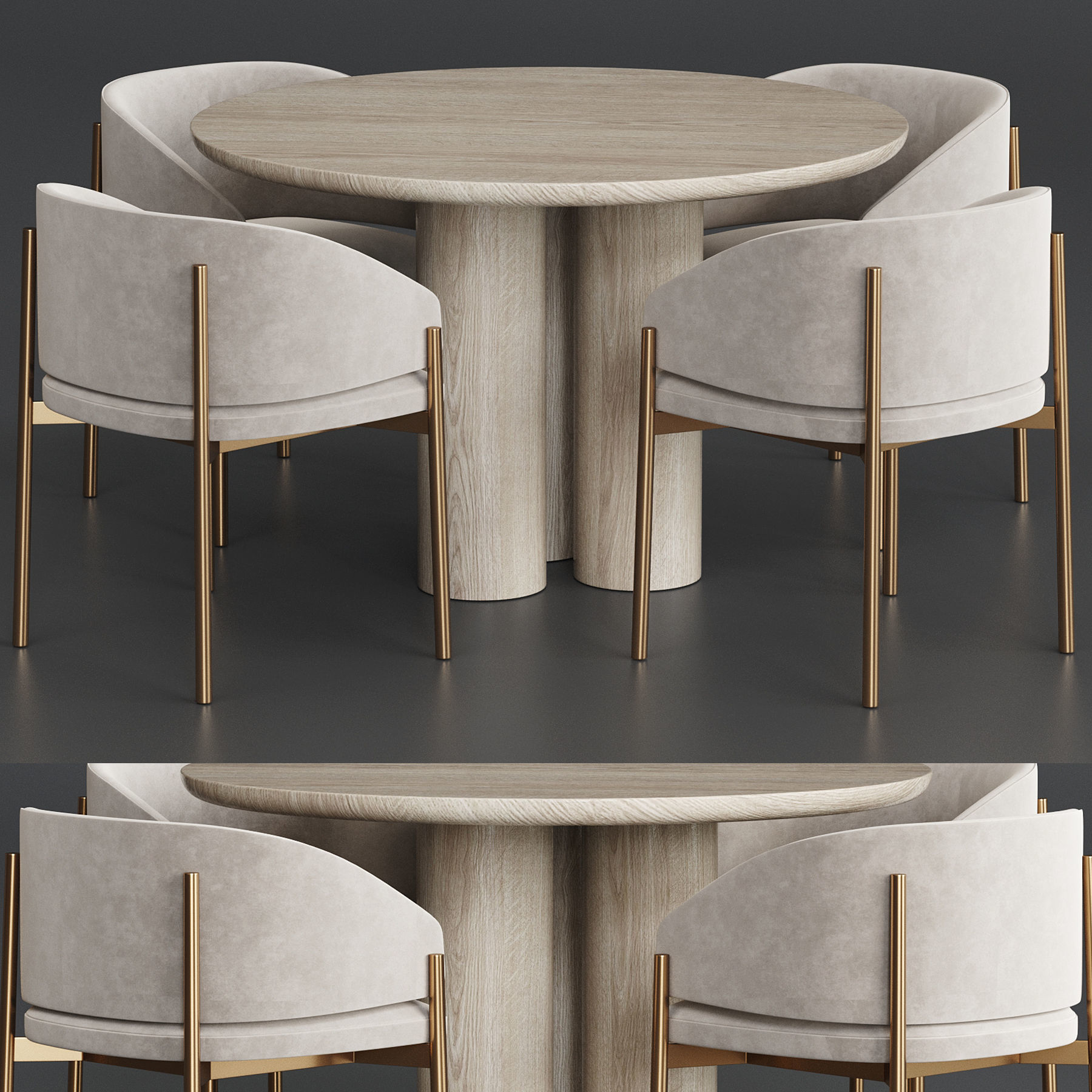 Porro Frank Anya Travertine dining table 3D model CGTrader