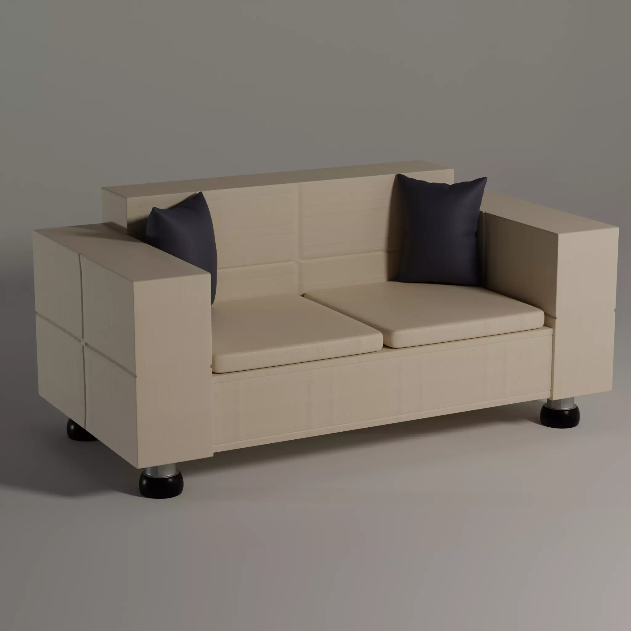 Beige sofa 3D model