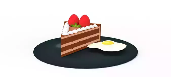Cake Slice Free low-poly 3D model