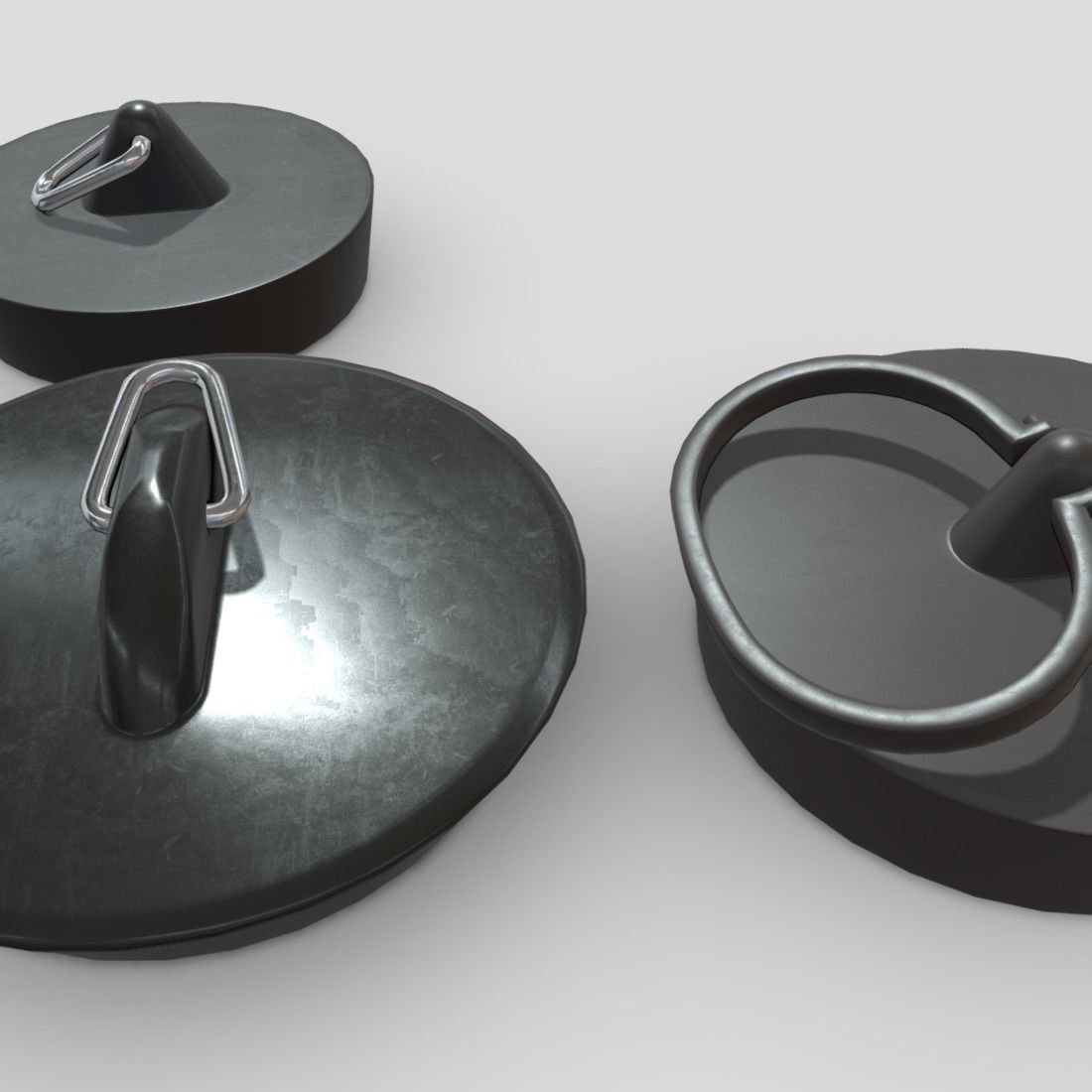 Sink Plug Pack Low-poly 3D model_13