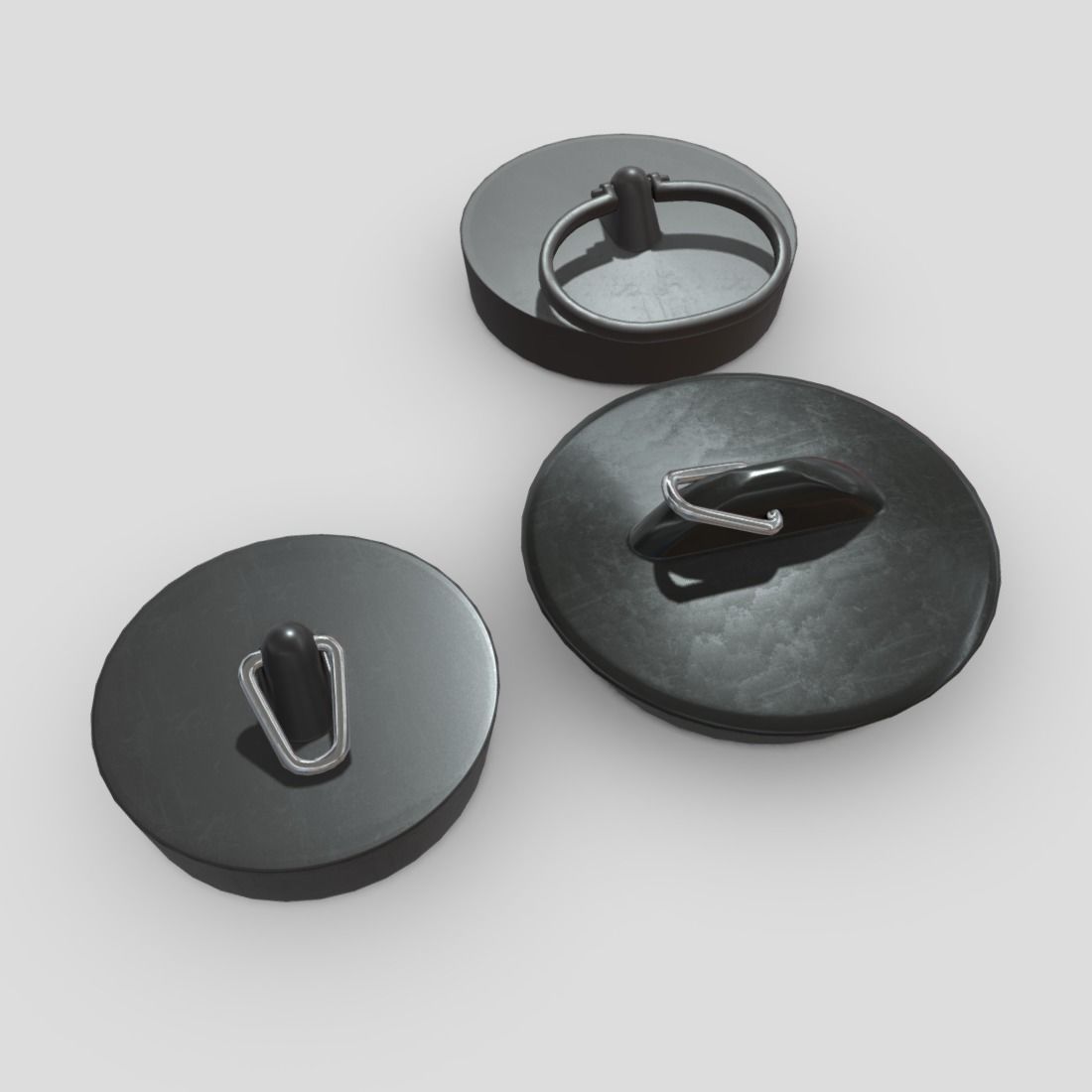 Sink Plug Pack Low-poly 3D model_5