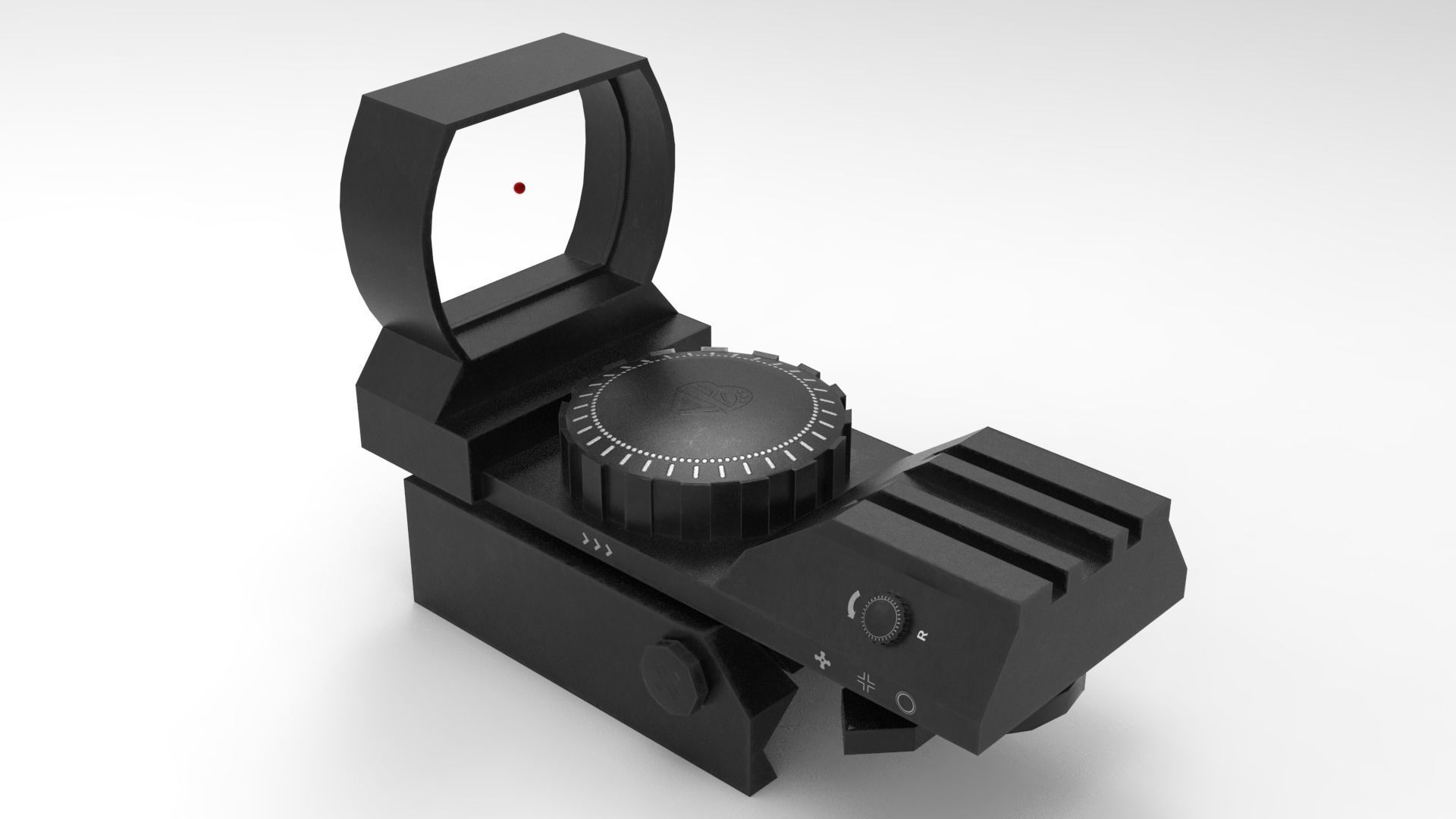 Laser Scope Red Dot Low-poly 3D model_3