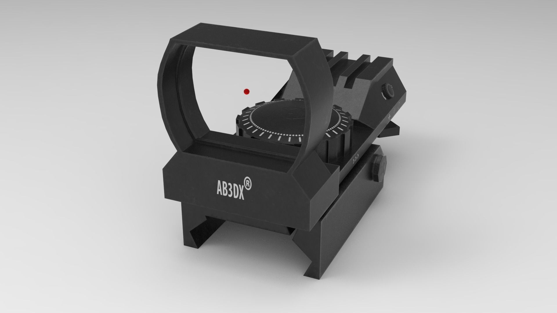 Laser Scope Red Dot Low-poly 3D model_4