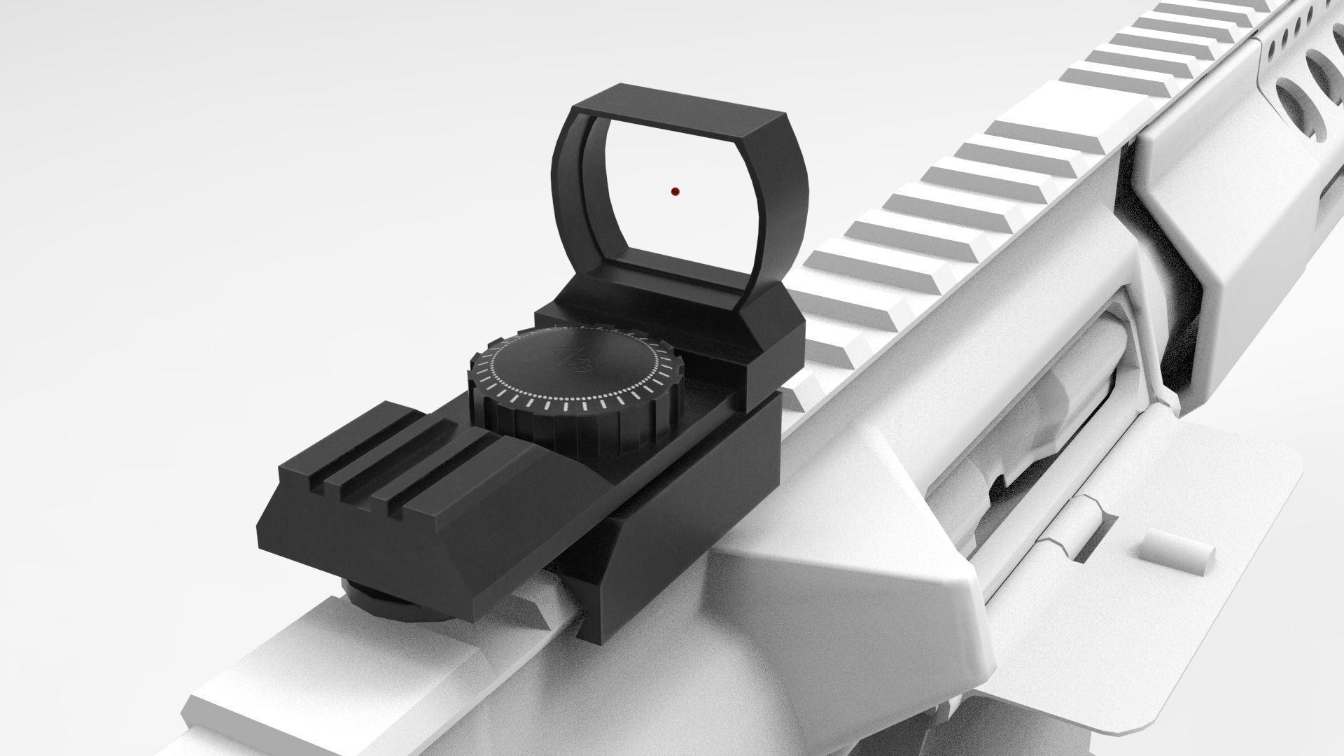 Laser Scope Red Dot Low-poly 3D model_6