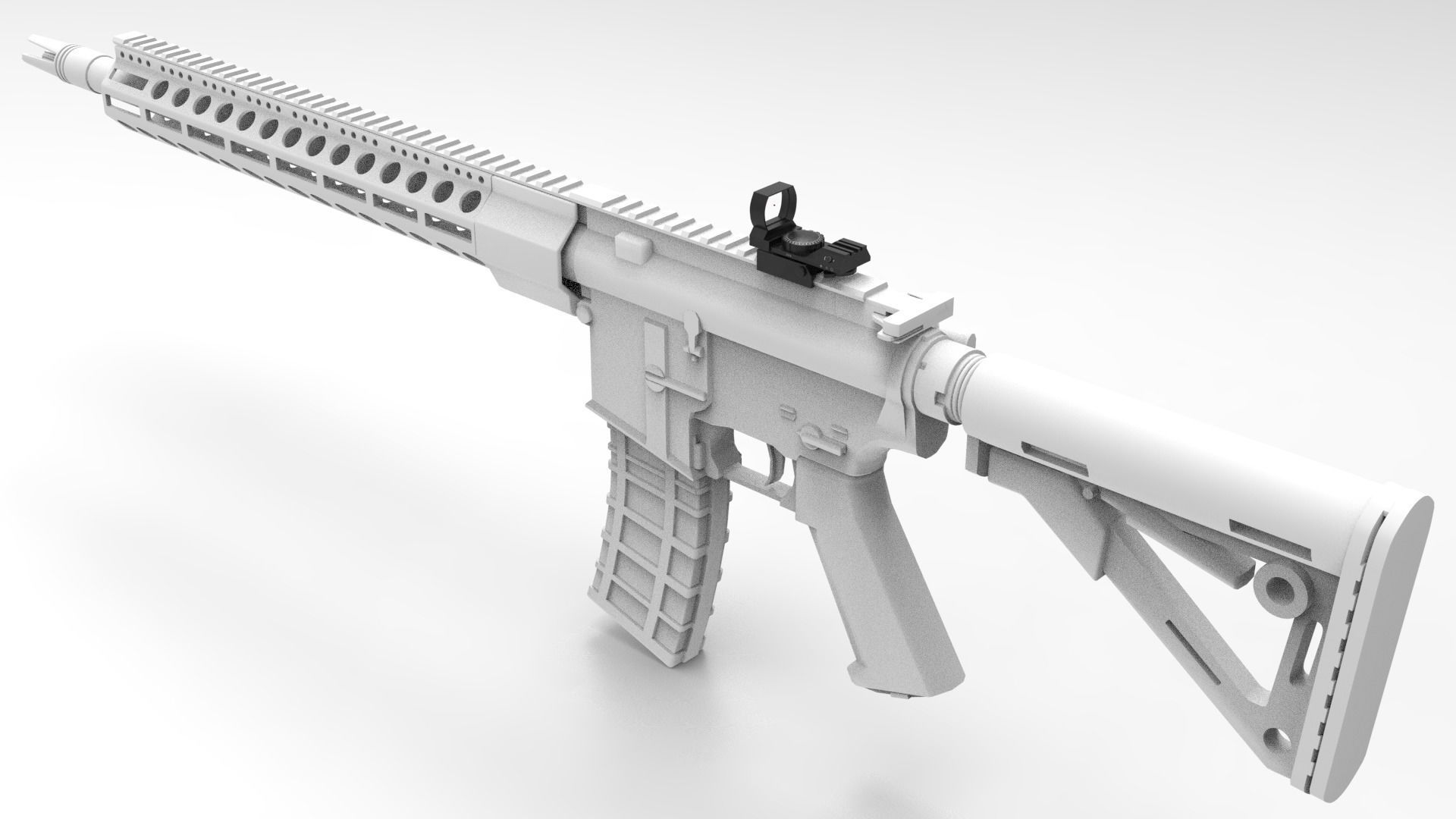 Laser Scope Red Dot Low-poly 3D model_7