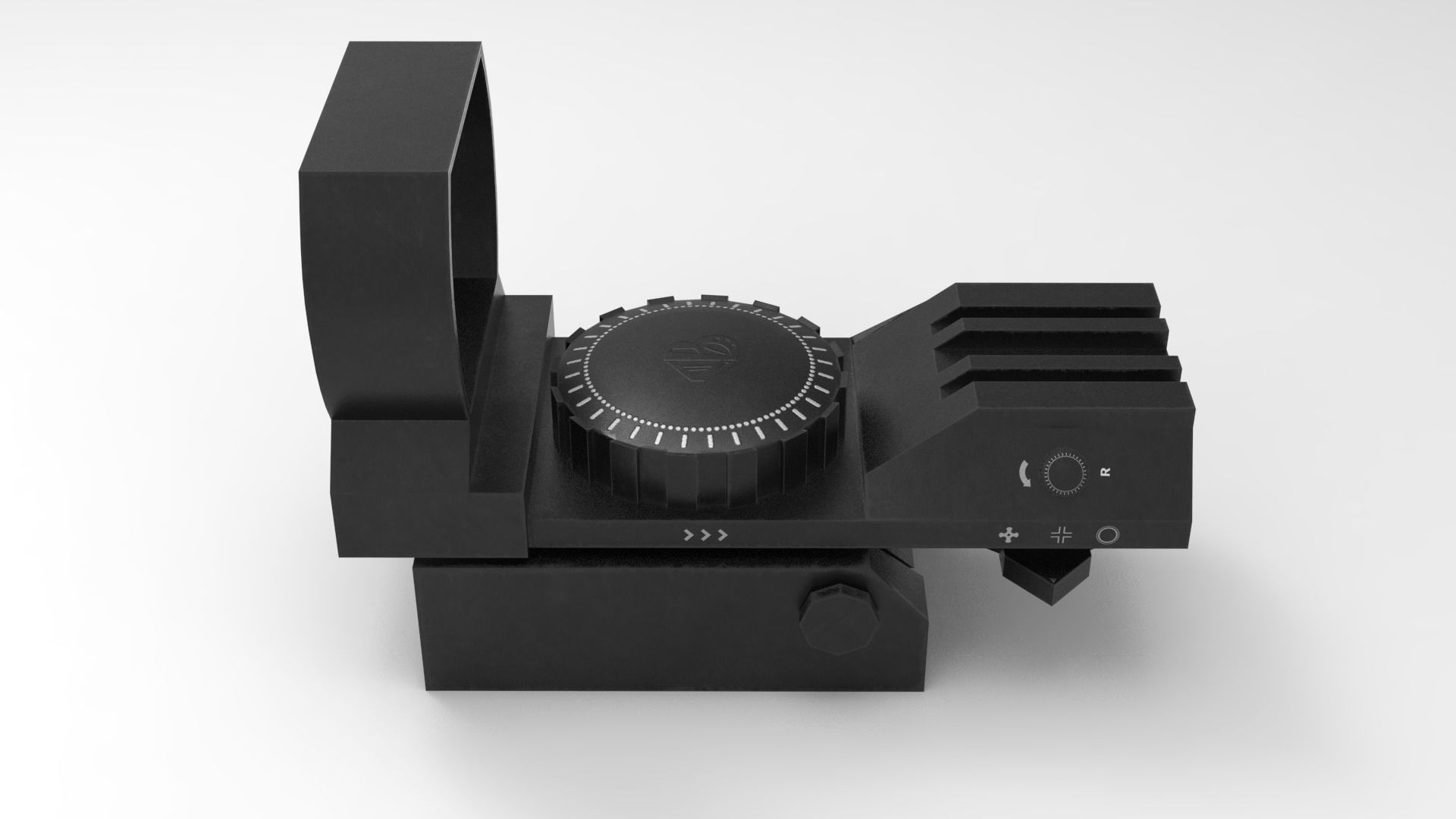 Laser Scope Red Dot Low-poly 3D model_2