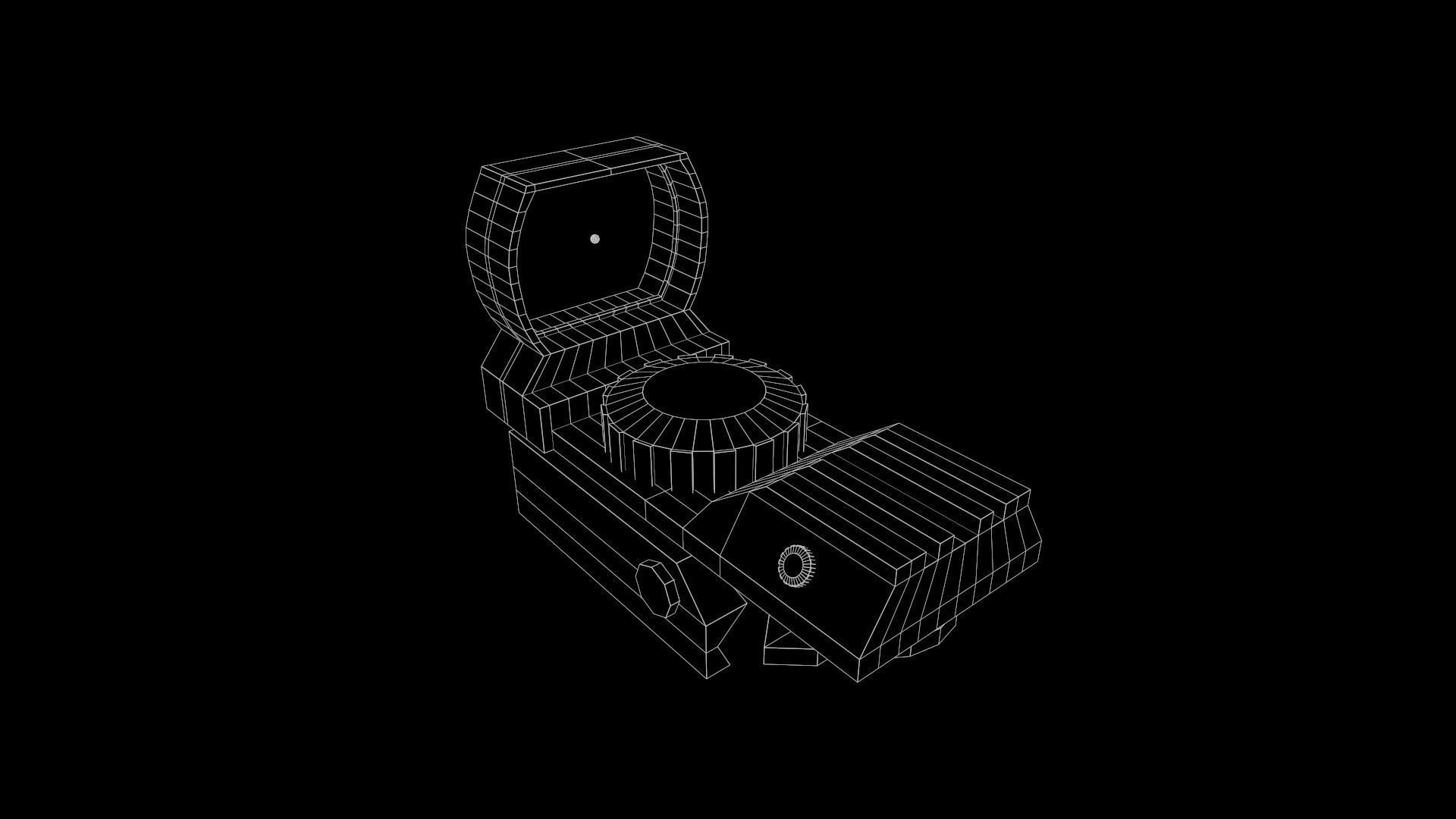 Laser Scope Red Dot Low-poly 3D model_8