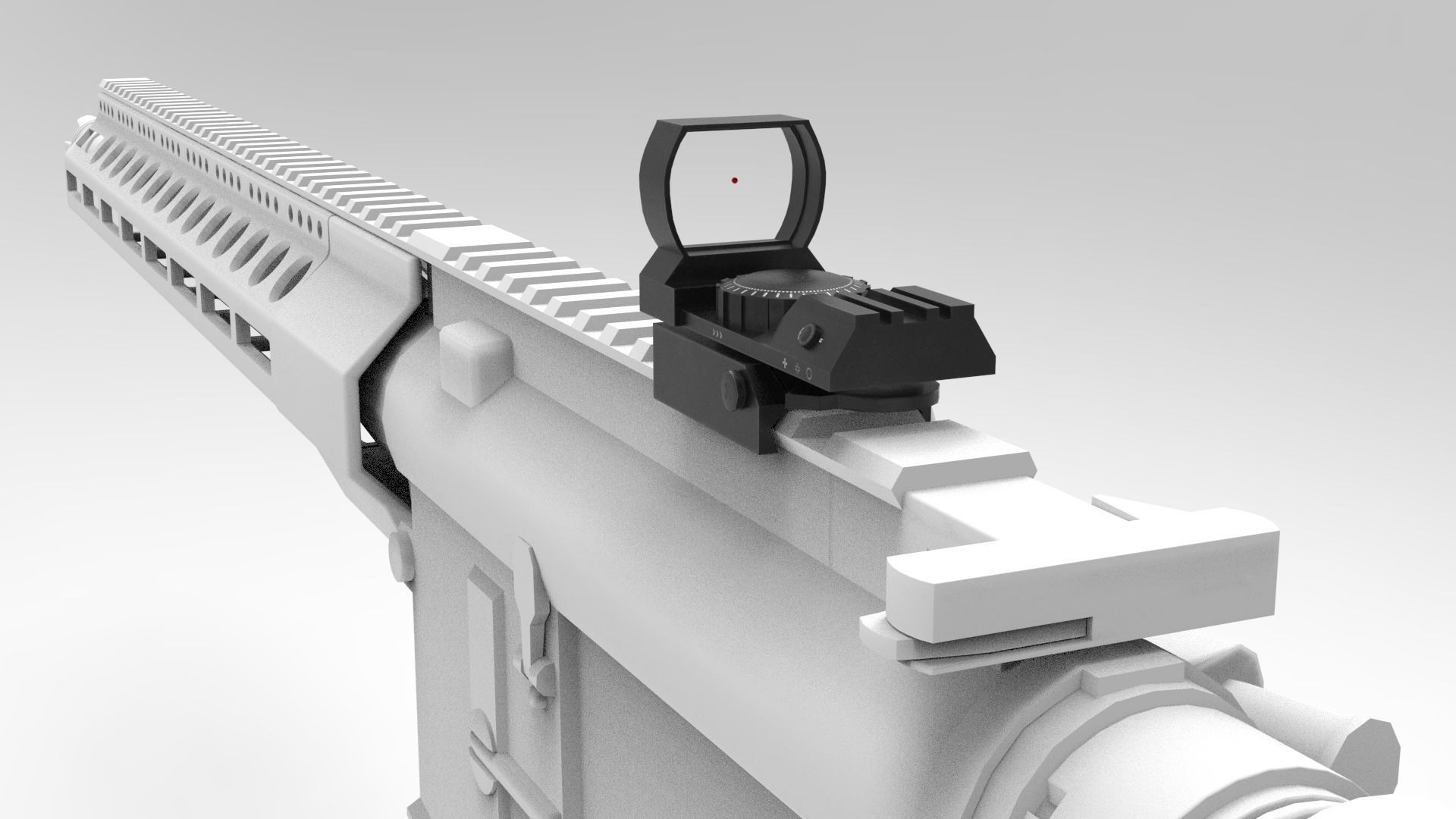 Laser Scope Red Dot Low-poly 3D model_5