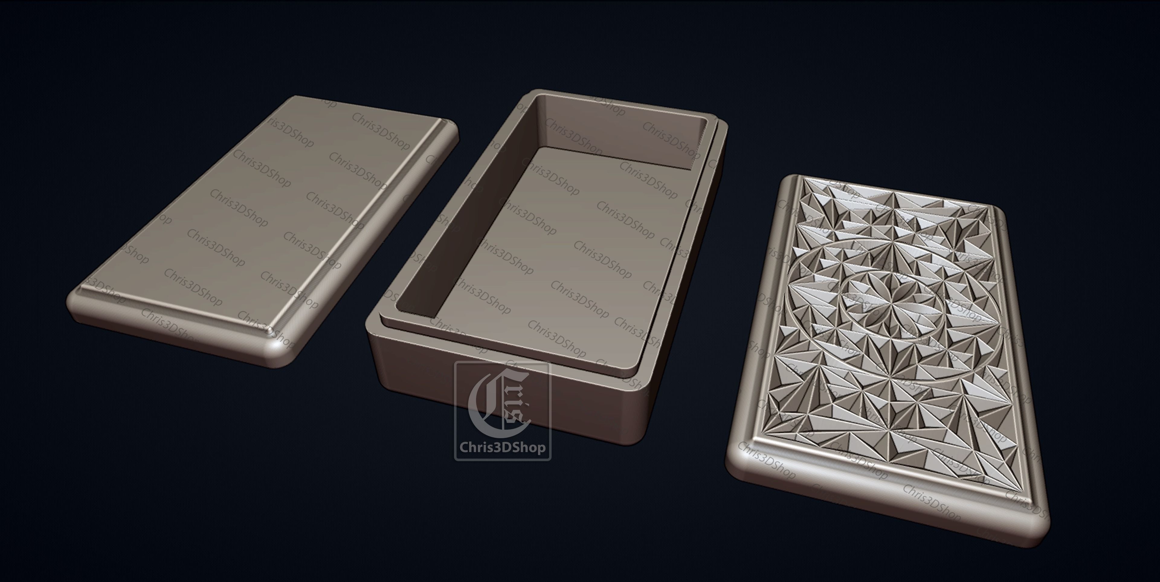 V-Carved Jewelry Box 2 - Files for CNC and 3D Printer 3D print model_1