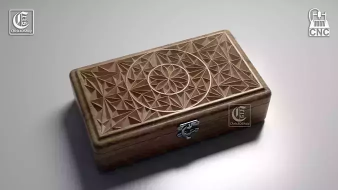 V-Carved Jewelry Box 2 - Files for CNC and 3D Printer 