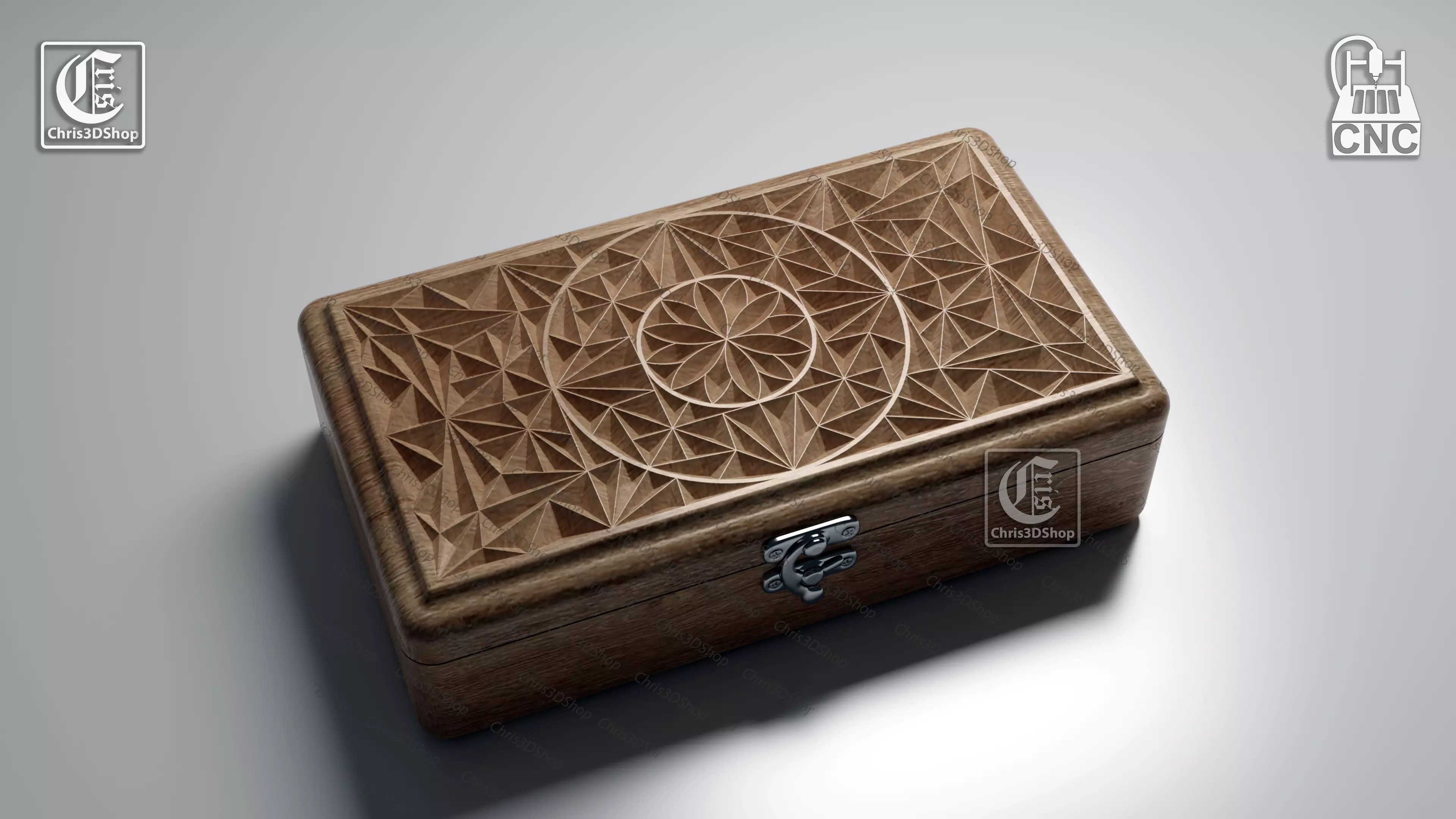 V-Carved Jewelry Box 2 - Files for CNC and 3D Printer 3D print model_0