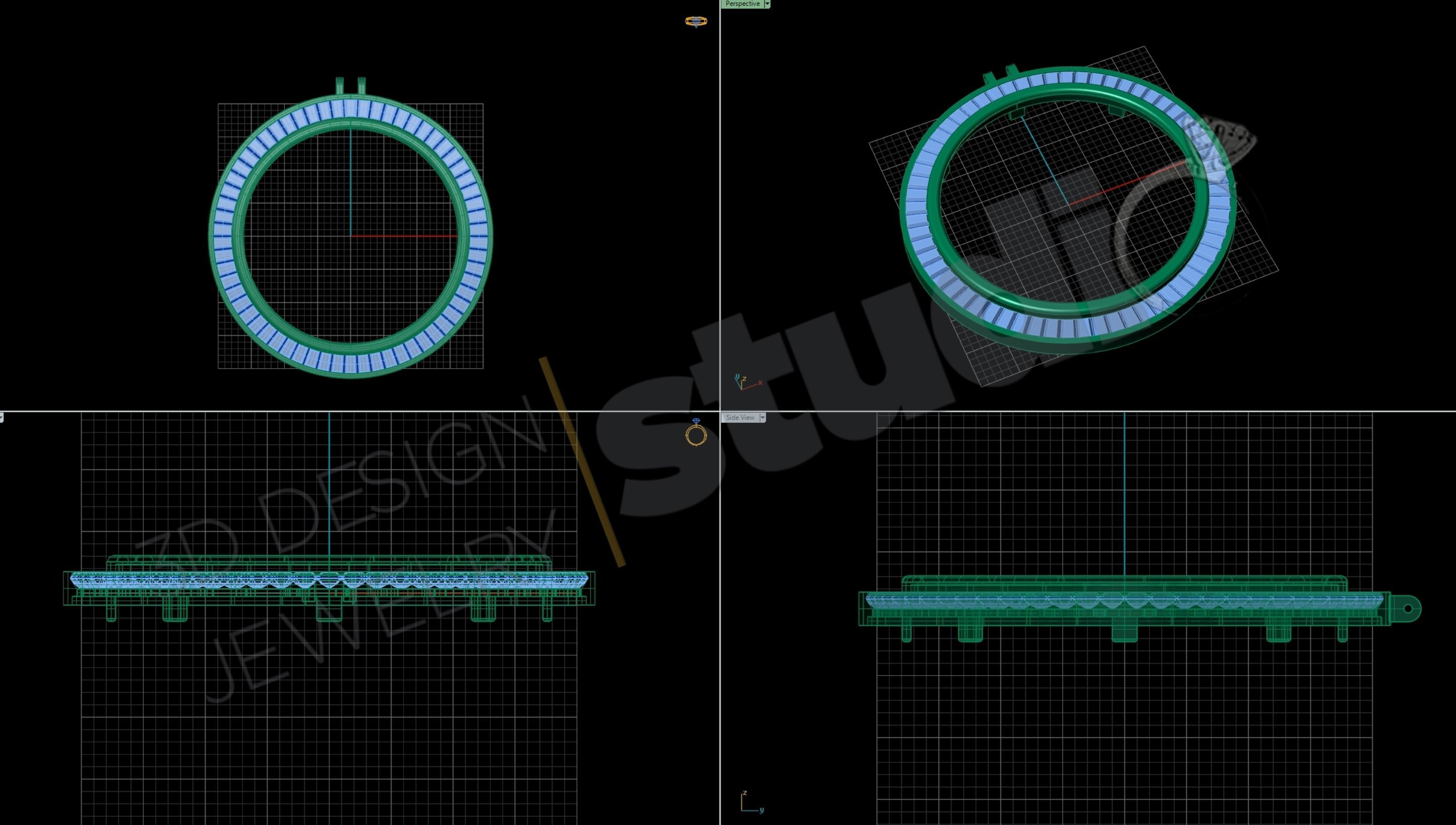 coin Bezel with gems 3d model  3D print model_5