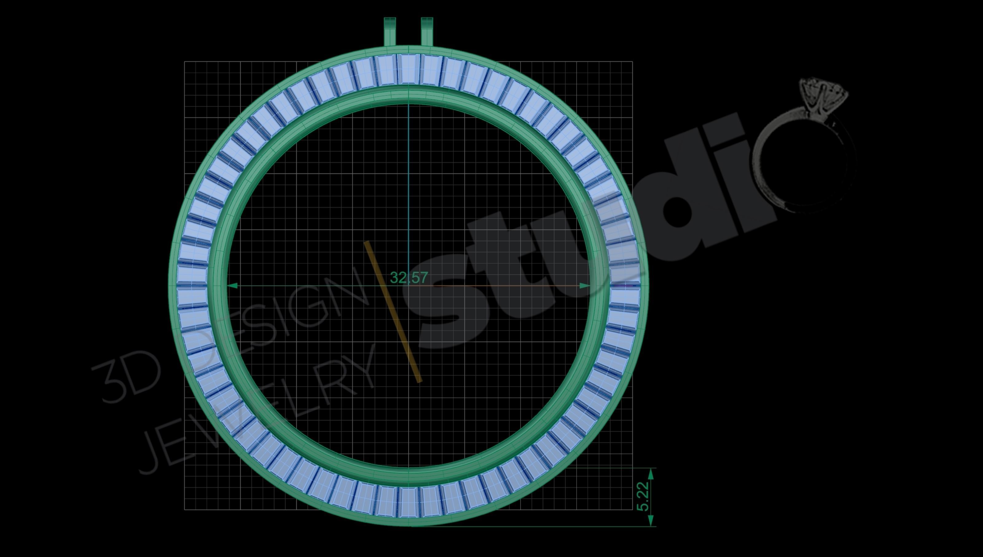 coin Bezel with gems 3d model  3D print model_4