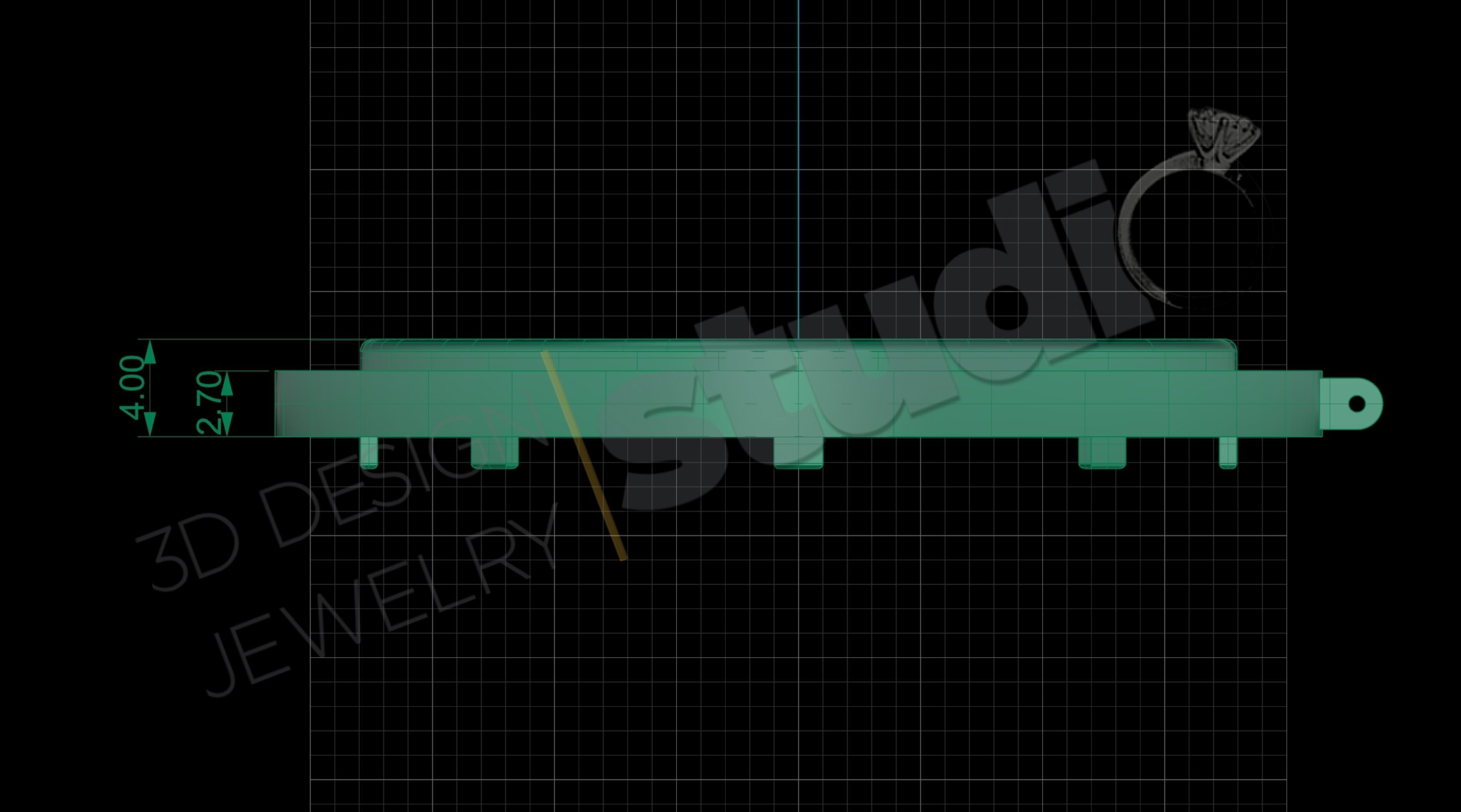 coin Bezel with gems 3d model  3D print model_7