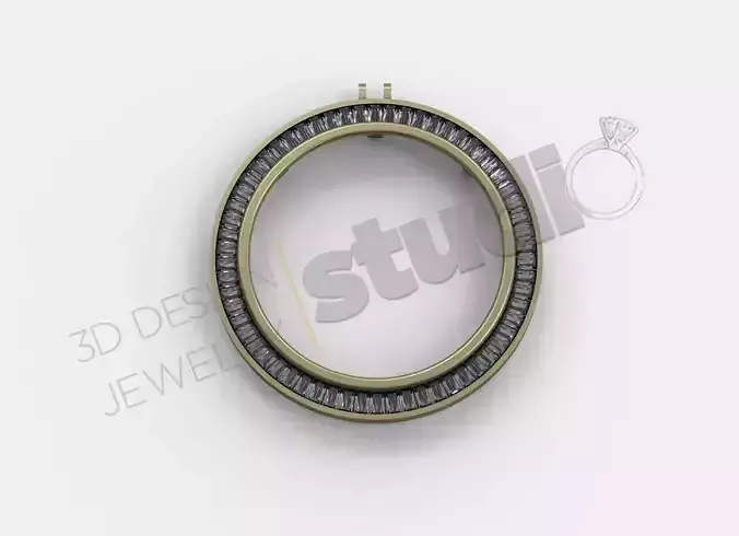 coin Bezel with gems 3d model 