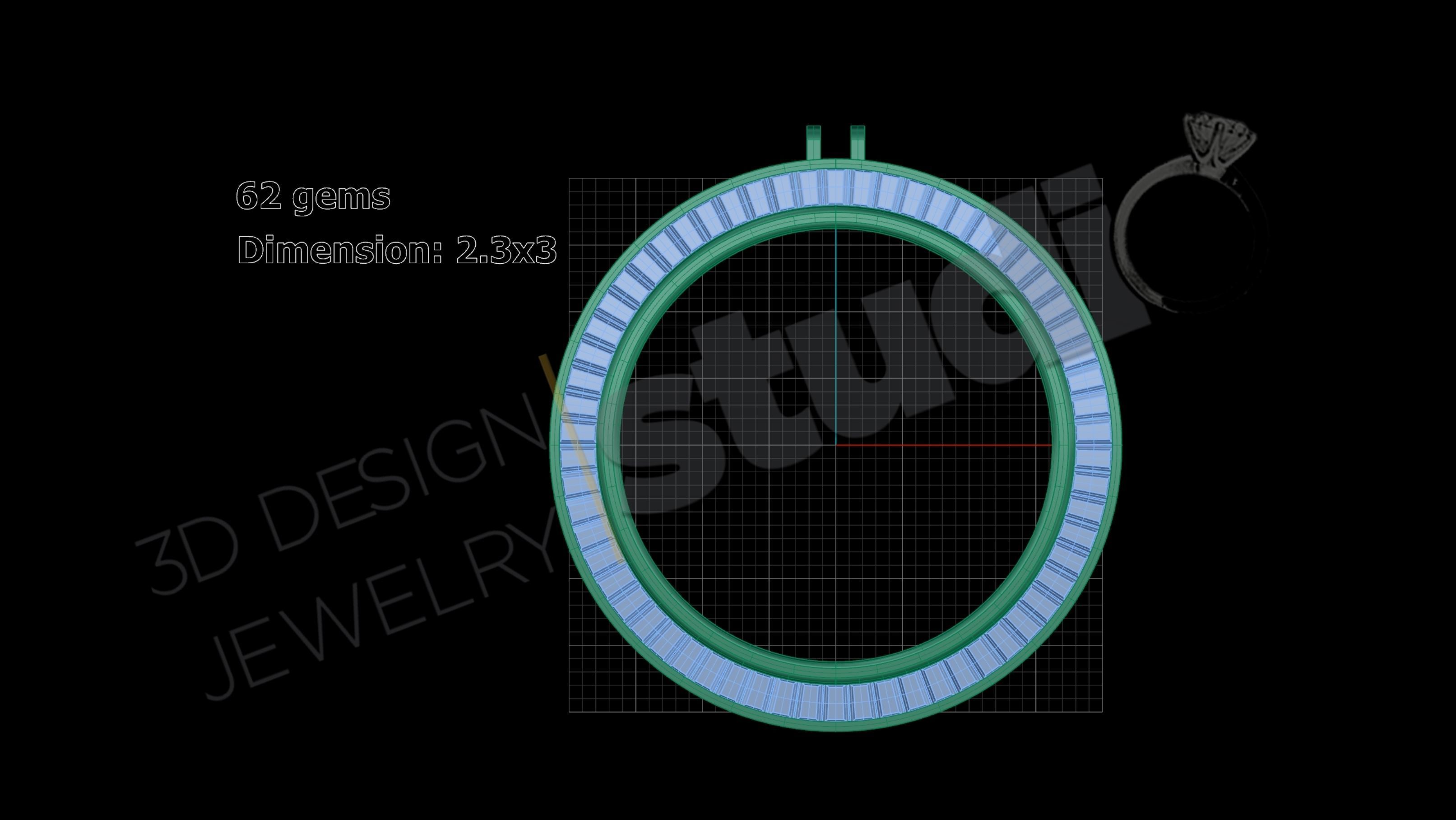 coin Bezel with gems 3d model  3D print model_6