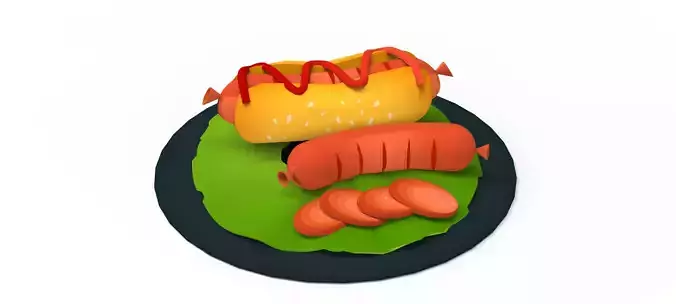Hot Dog 3D Food Free 3D model