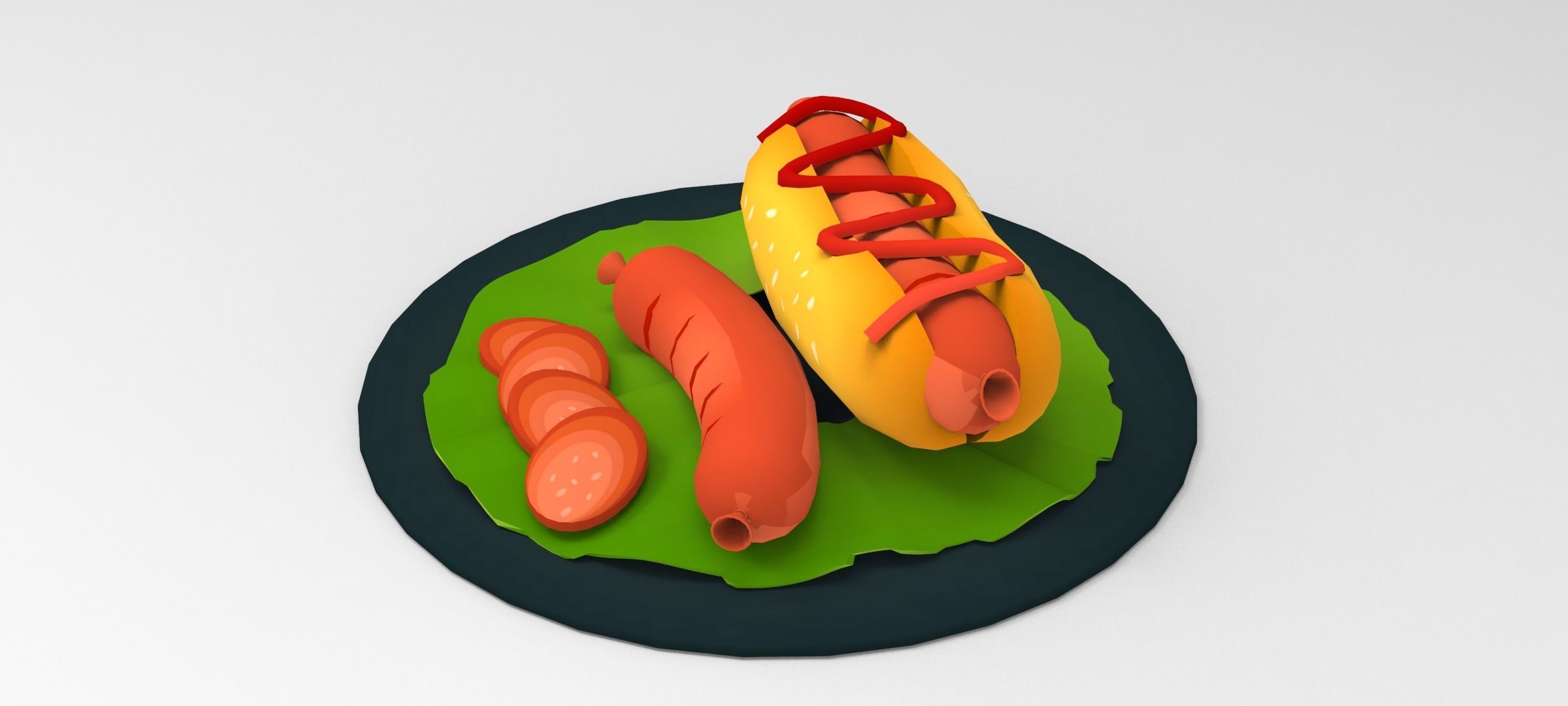 Hot Dog 3D Food Free 3D model_8