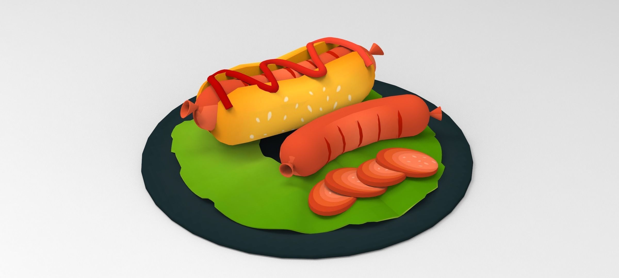 Hot Dog 3D Food Free 3D model_12