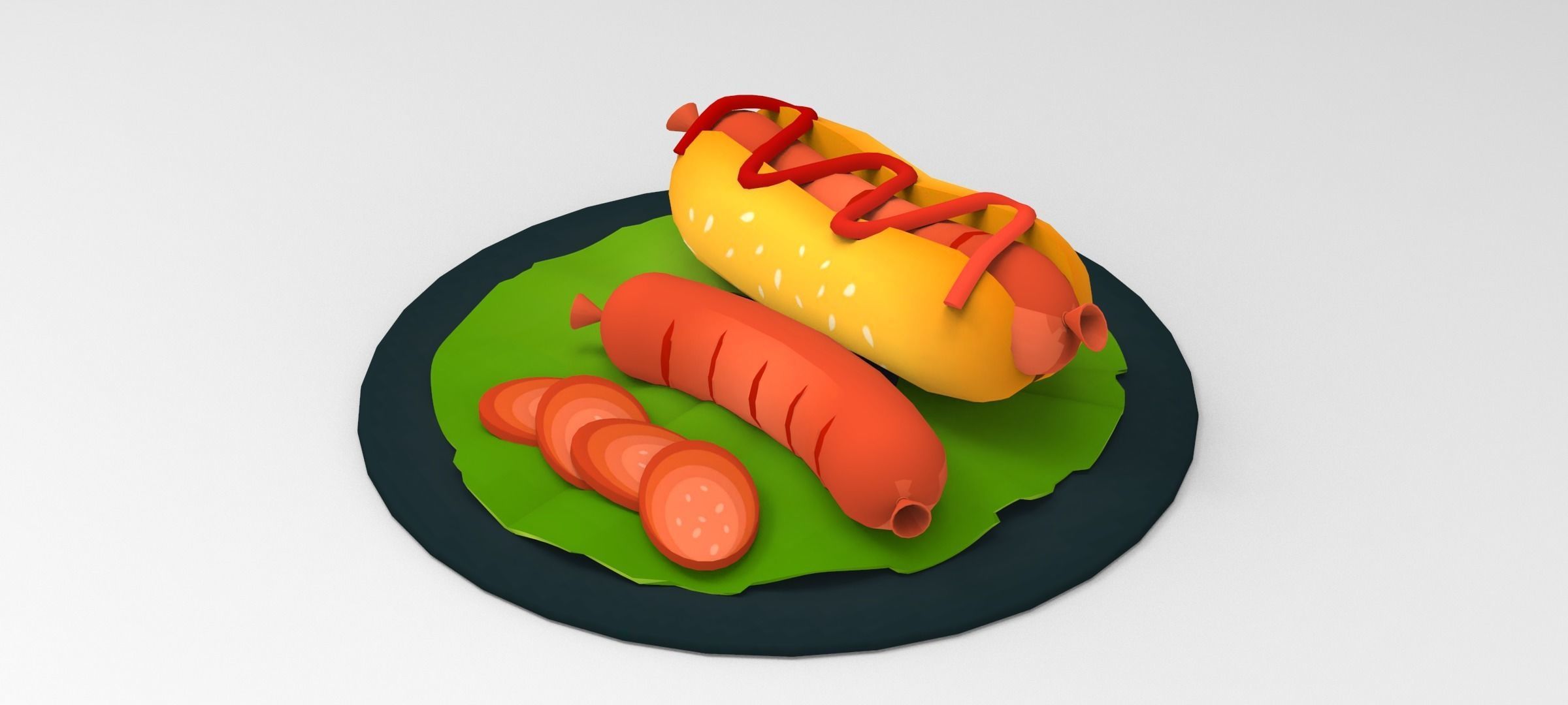 Hot Dog 3D Food Free 3D model_1