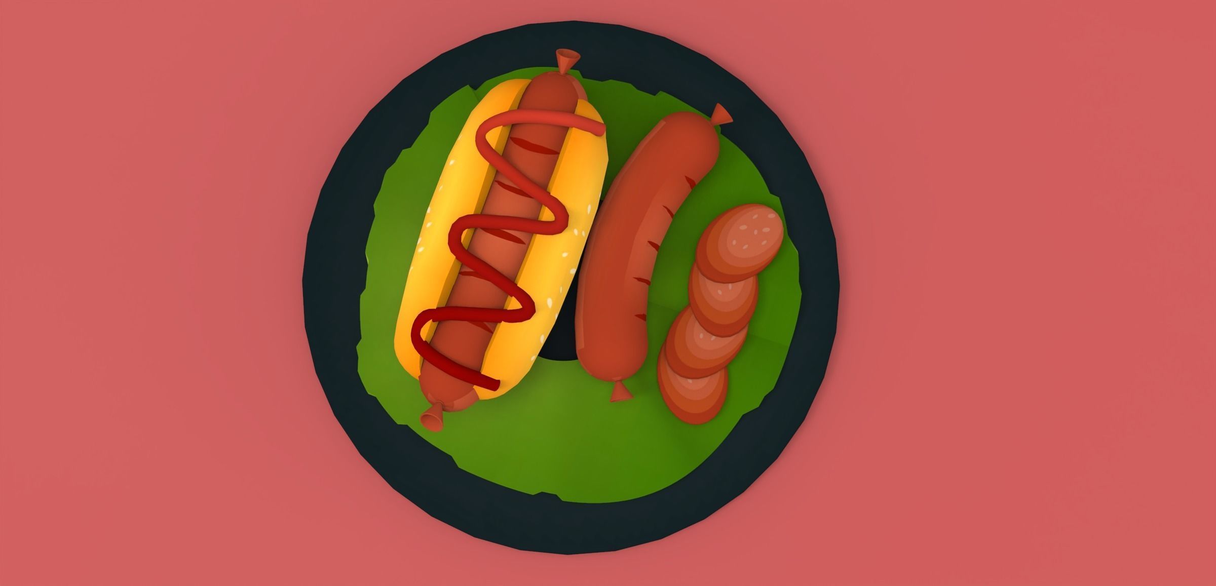 Hot Dog 3D Food Free 3D model_14