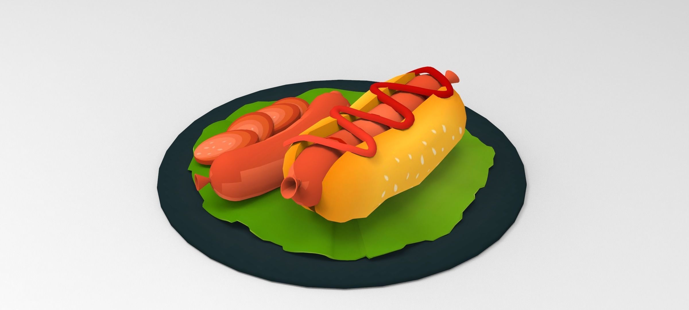 Hot Dog 3D Food Free 3D model_6