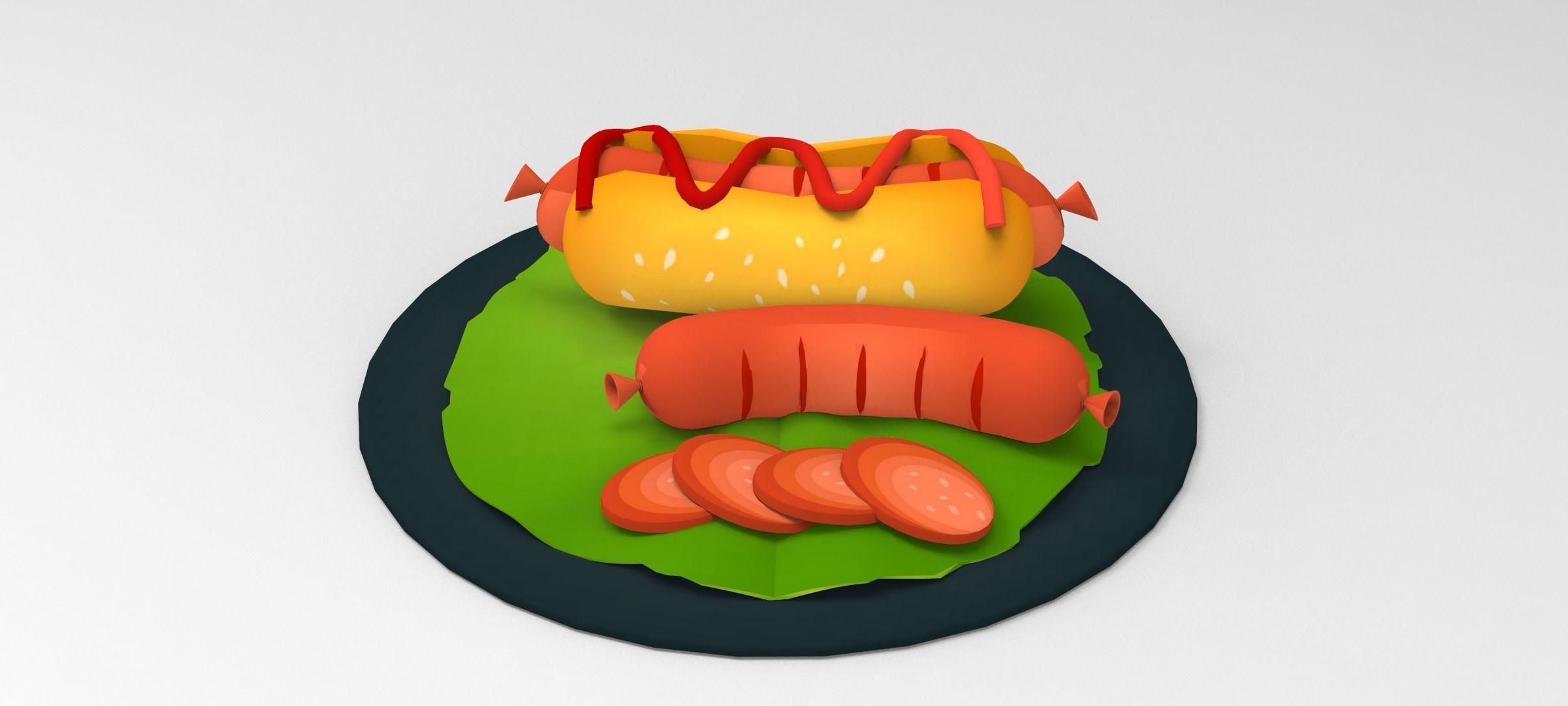 Hot Dog 3D Food Free 3D model_5