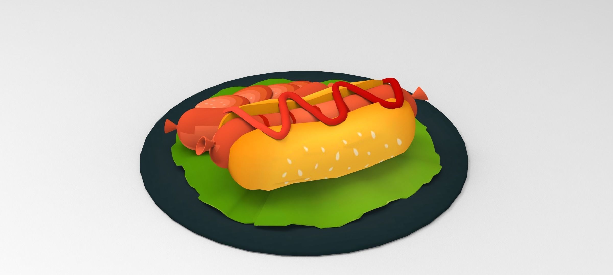 Hot Dog 3D Food Free 3D model_9