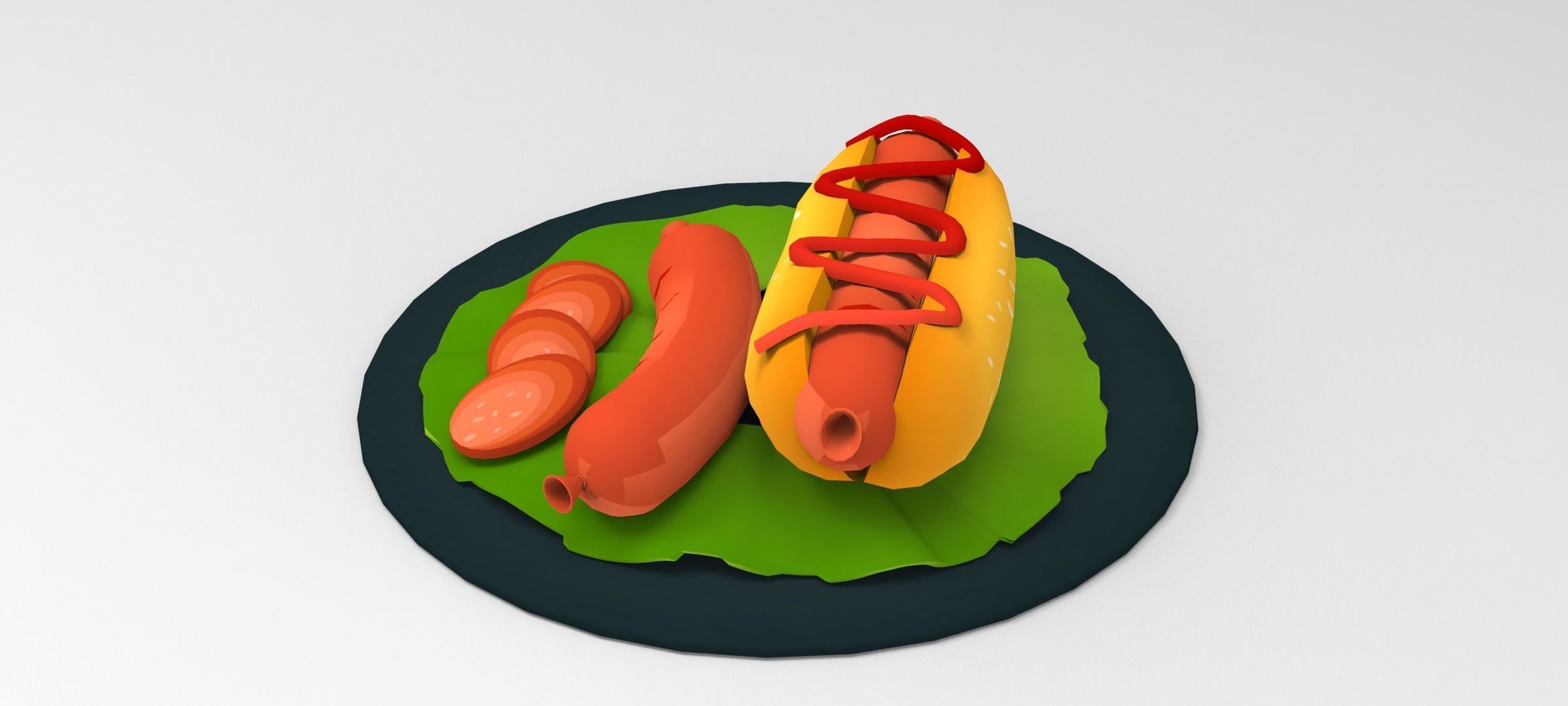 Hot Dog 3D Food Free 3D model_7